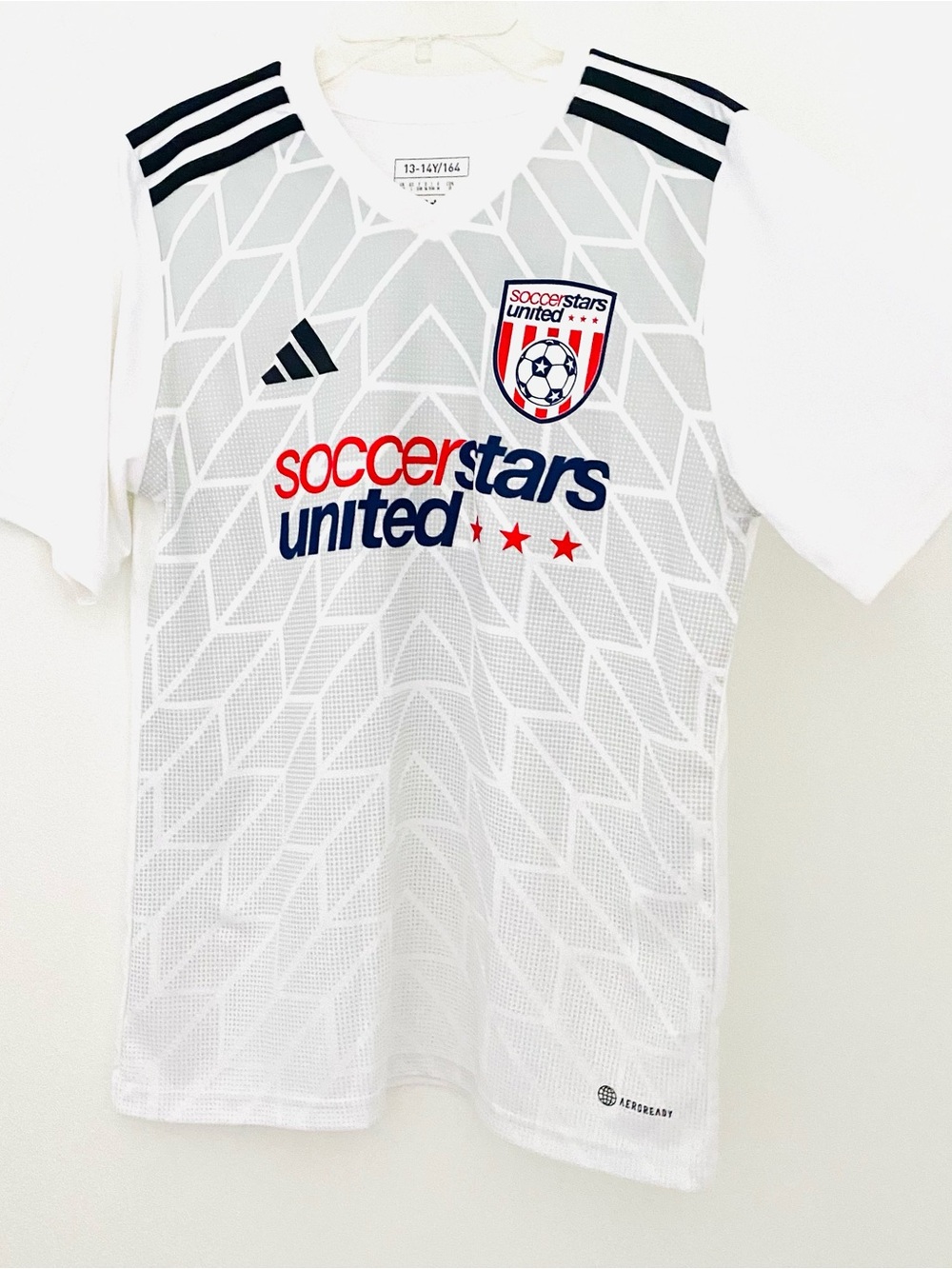 ⚽️Boys Adidas “Soccer Stars United” Soccer Sports Jersey SZ L (Y)